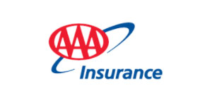 AAA Insurance logo with red and blue design elements.
