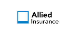 Allied Insurance logo with blue square emblem.
