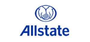 Allstate logo with blue hands and text.