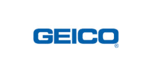 GEICO logo in blue font on white background.
